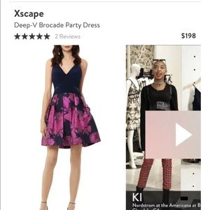 Xscape navy & fuschia cocktail dress